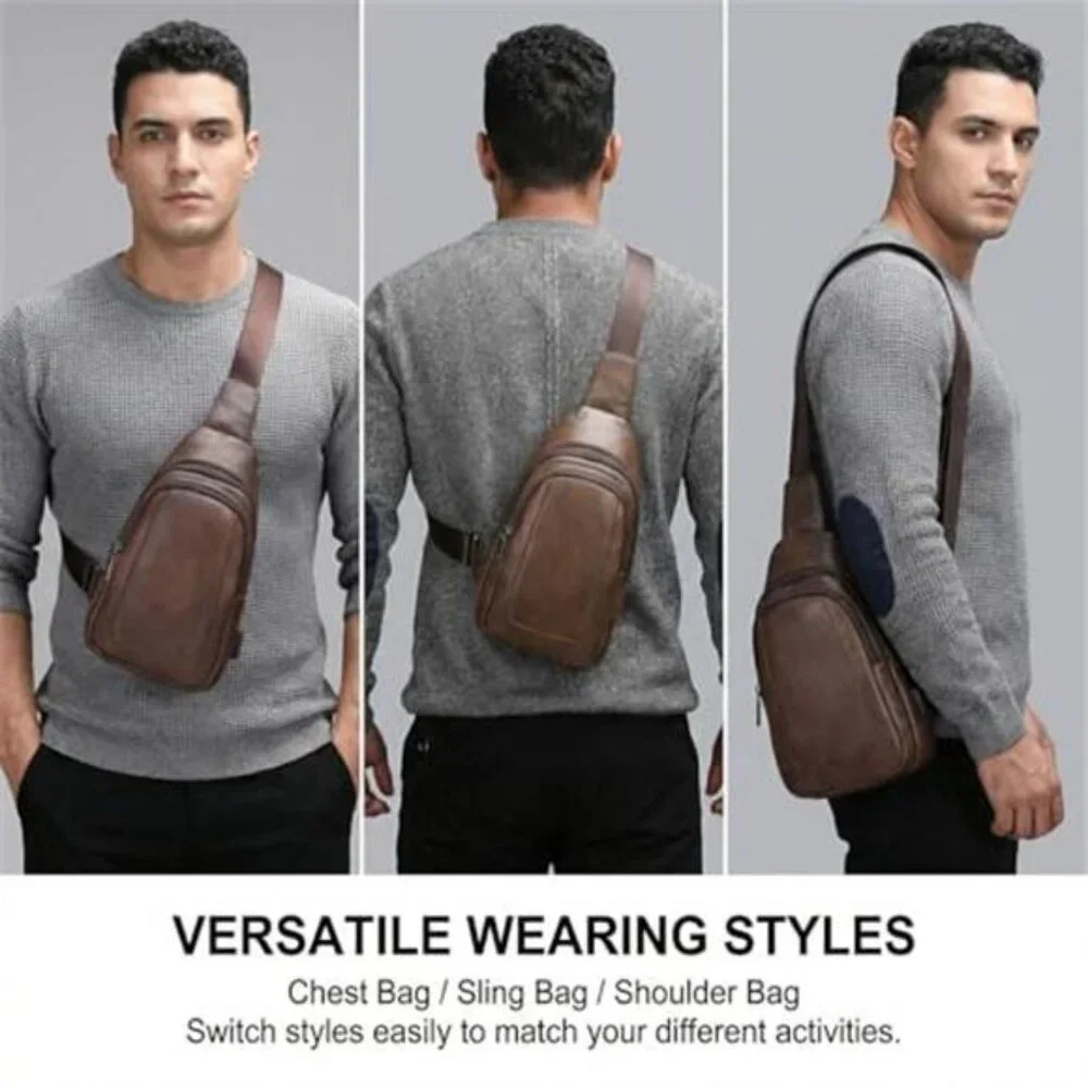 Men's Chest Bag,Sling Crossbody Shoulder Bag,Satchel Pouch Side Crossover